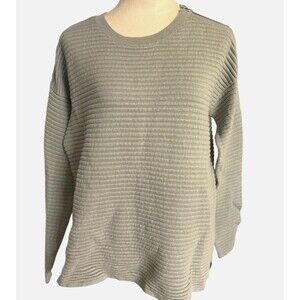 Witchery Womens M Knit Wool Cashmere Blend Gray Drop Shoulder Zipper Sweater